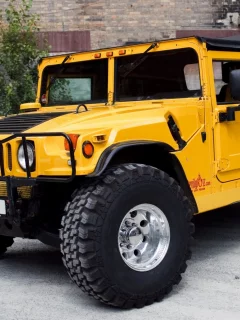 hummer, h2, yellow, внедорожники