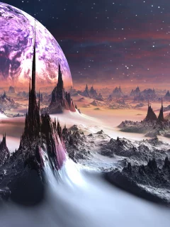 чужая планета, космос, space, sputnik, mountains, planet, alien, aluren, dark, field, home, second, nice, see, up, stars, wide