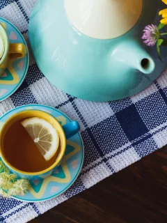tea, lemon, ромашка, herbal, wood, травы, чашка, чай, лимон, cup