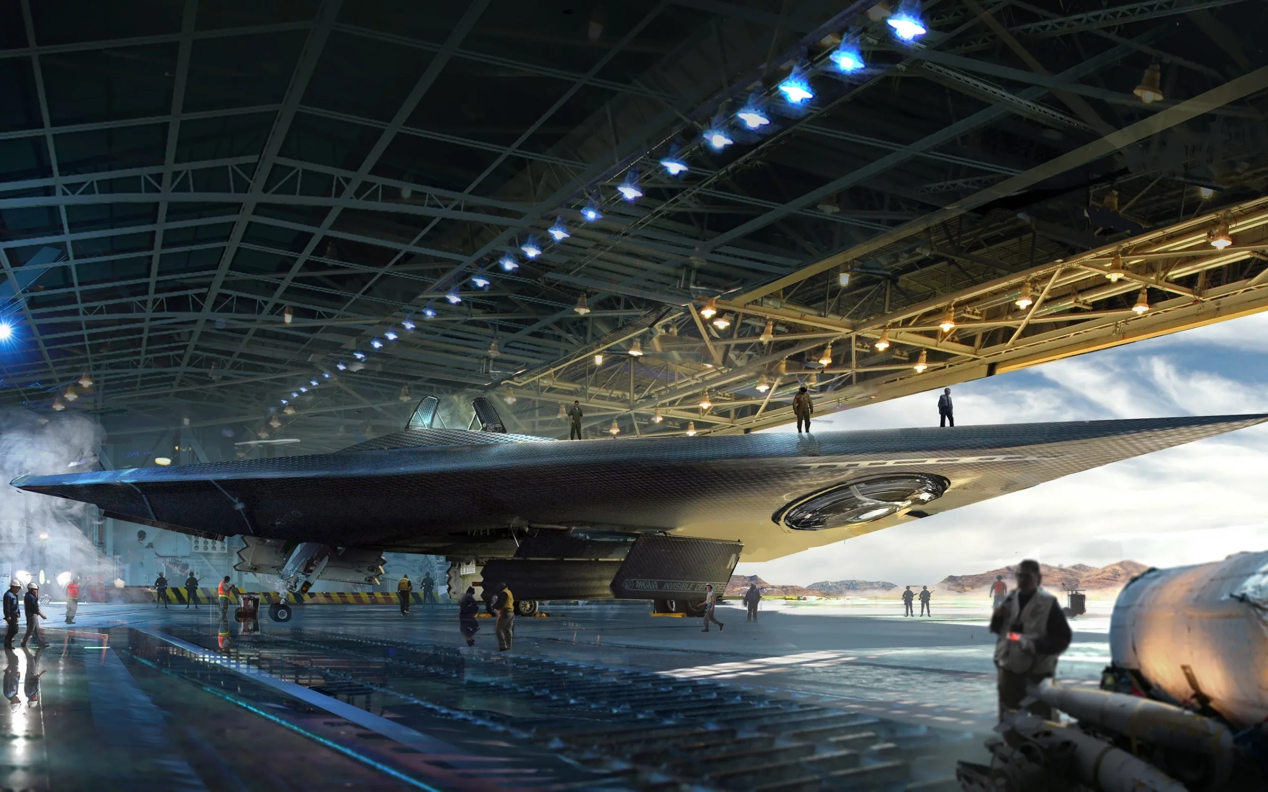 ангар, порт, космолёт, шаттл, hangar, port, spaceship, shuttle, black, equipment, repair, army, militay, see, summer, nice, wide