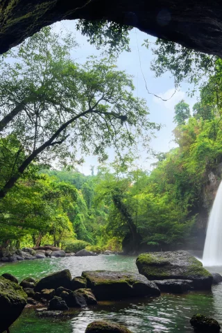 каскад, лес, река, beautiful, вода, осень, waterfall, autumn, nature, деревья, водопад, природа, forest, river, камни