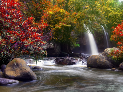 каскад, лес, nature, beautiful, река, вода, осень, waterfall, autumn, водопад, природа, forest, river