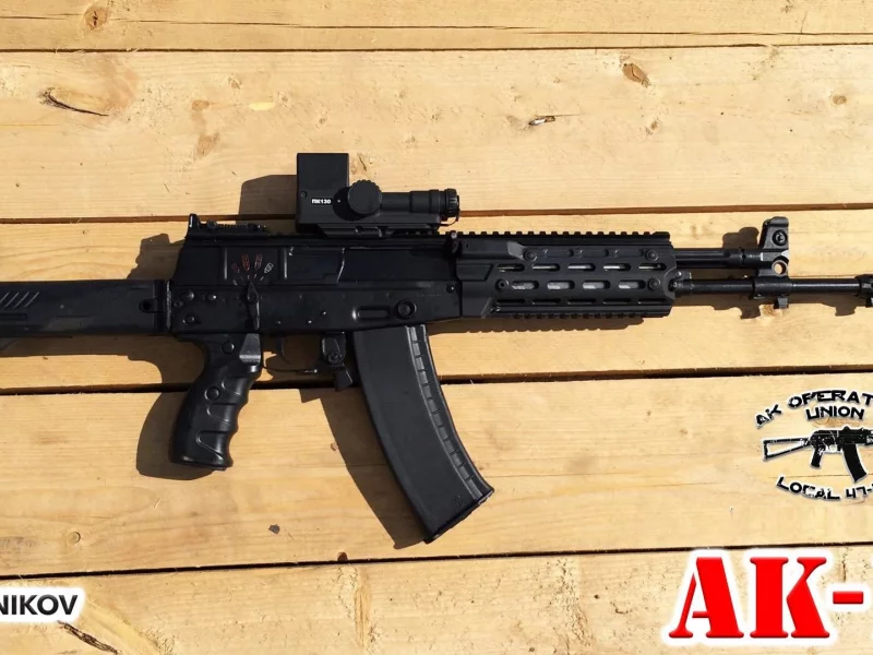 калашников, ак, ак12, ak12, 545x39, 545mm, 3 modes of fire, single three auto, russian, gun, sight, pk130, izhevsk, hand, kalashnikov, ak, modern, tuning, black, weapon, weapons, military, machinegun, rifle, sun, day, see, wood, wid, wide