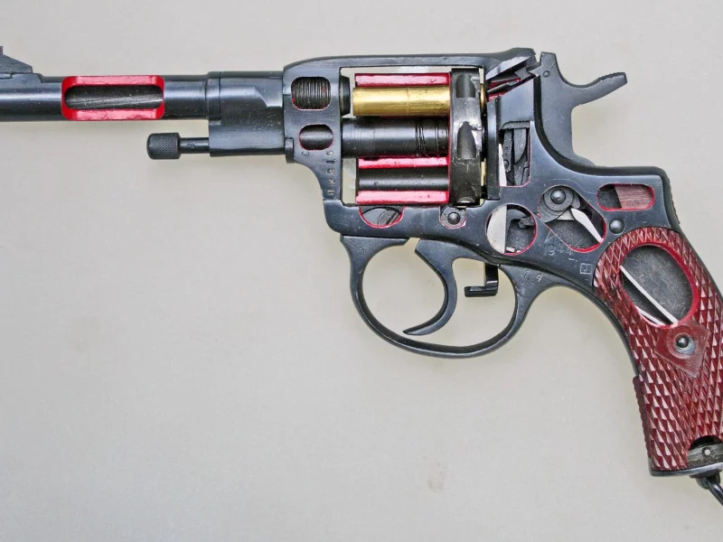 револьвер, наган, образца, 1895, разрез, revolver, nagant, nagan, m1895, cut, weapon, gun, pistols, weapons, sun, see, wide