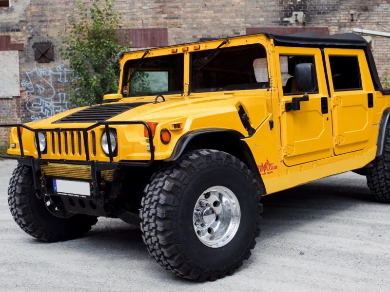 hummer, h2, yellow, внедорожники