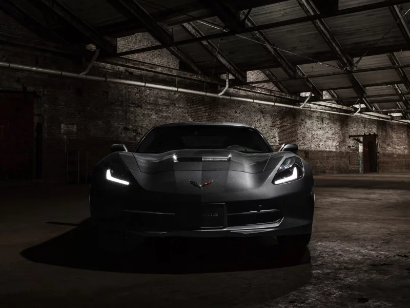 chevrolet, corvette, grey, parking