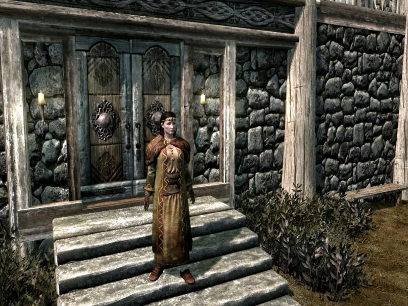 skyrim, женщина, платье, дом, красота
