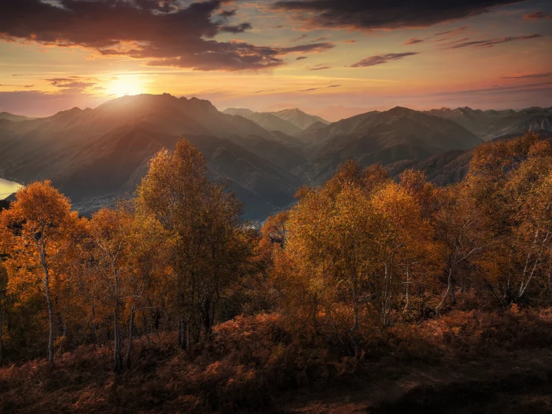 закат, осень