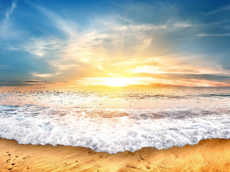 закат, небо, seascape, sand, море, песок, sea, пляж, берег, beach, wave