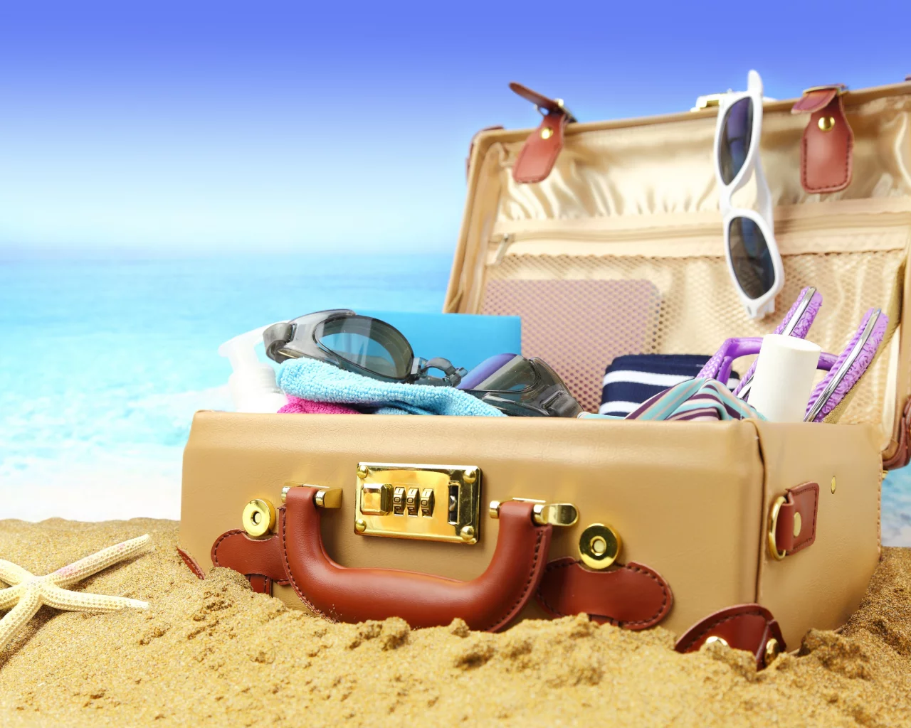 море, солнце, пляж, чемодан, sun, beach, suitcase, things, star, sea, sky, see, nice, relax, wide
