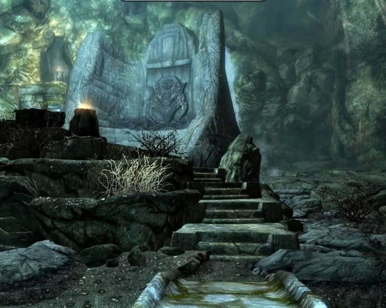 skyrim, стена, крик, подземелье