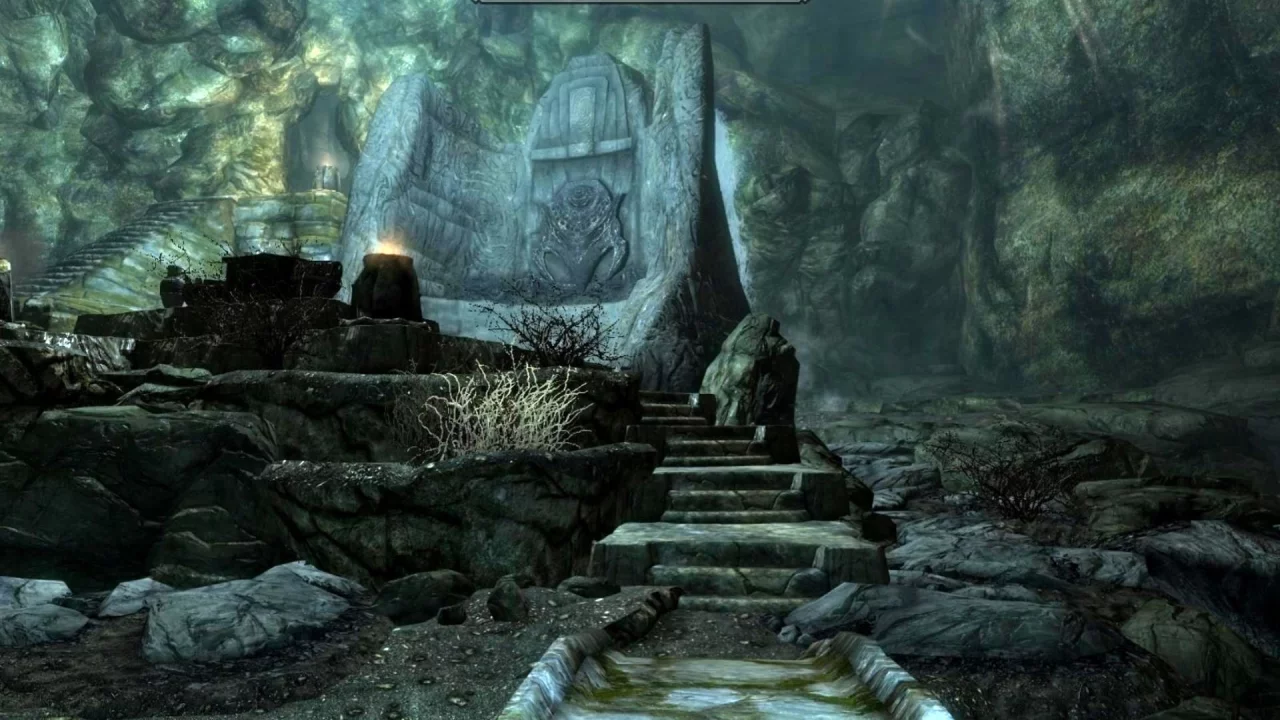 skyrim, стена, крик, подземелье
