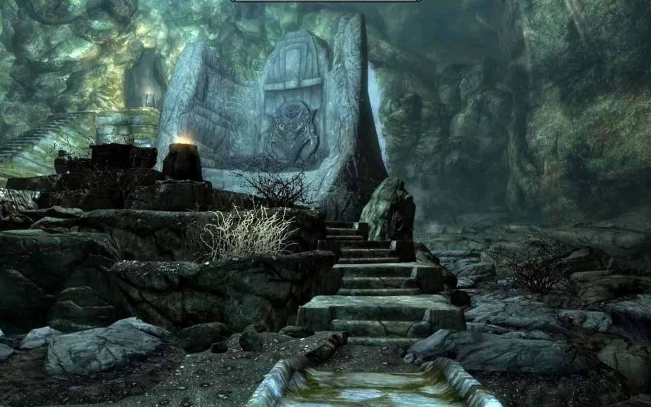 skyrim, стена, крик, подземелье