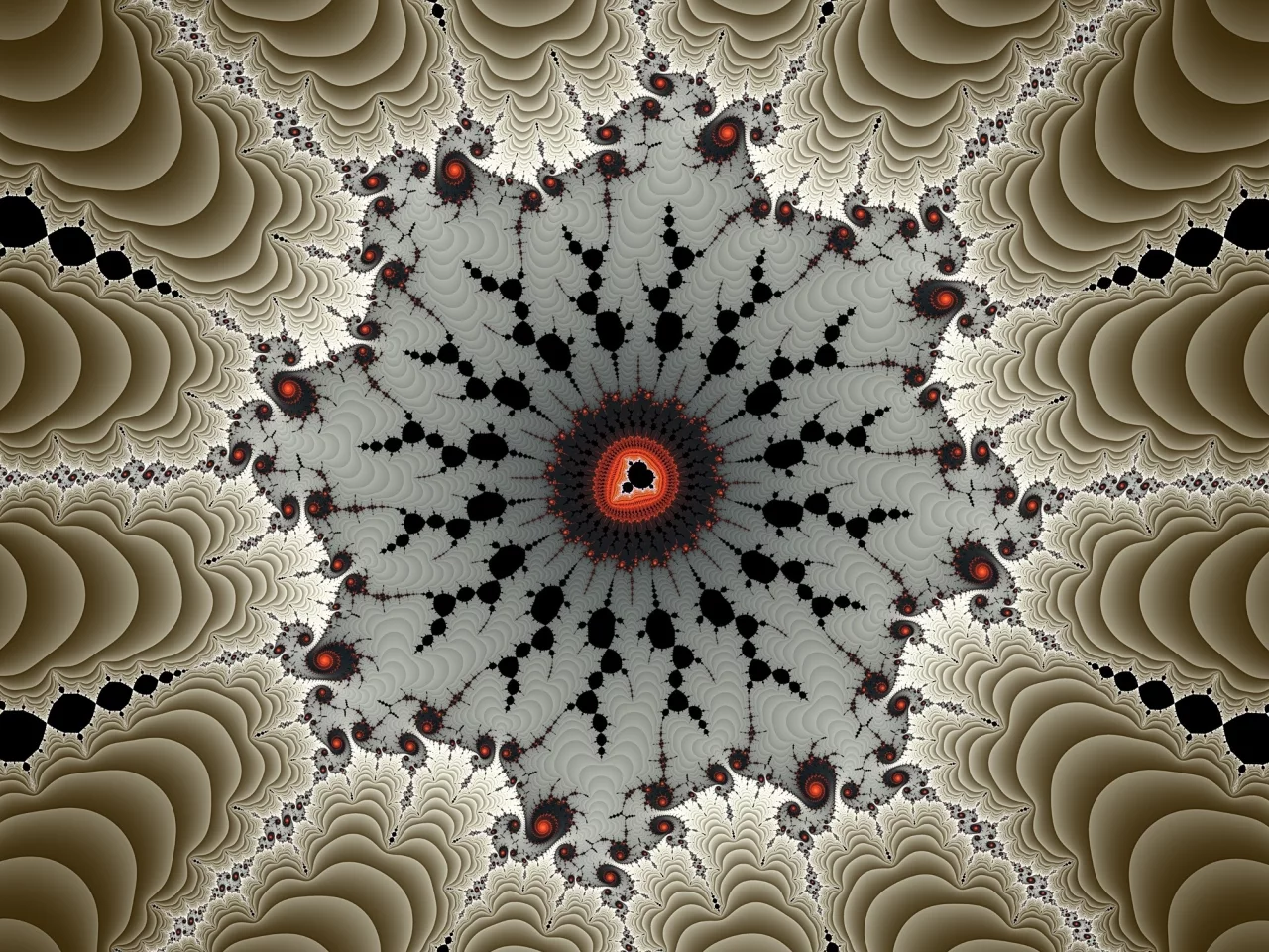 фрактал, ярко, узор, цвет