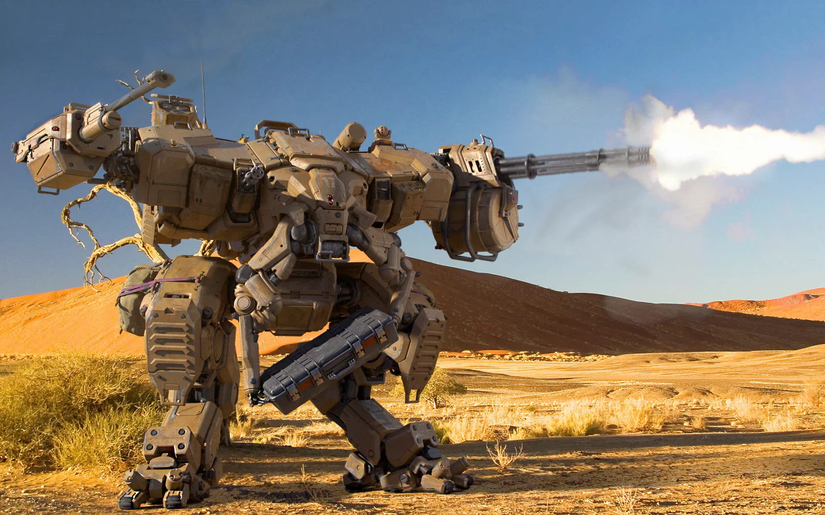 шагающий танк, лёгкий, будущее, арт, walking tank, light, in fire, mech, tank, future, gunship, art, artwork, action, adventure, planet, armada, aero, space, see, ship, star, sky, day, sun, green, wide