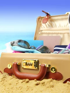 море, солнце, пляж, чемодан, sun, beach, suitcase, things, star, sea, sky, see, nice, relax, wide