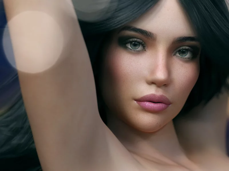девушка, magic, eyes, midnight, second, girl, brunett, dress, aluren, dark, sun, sky, see, eyes, nice, 3d, devious3d, wide