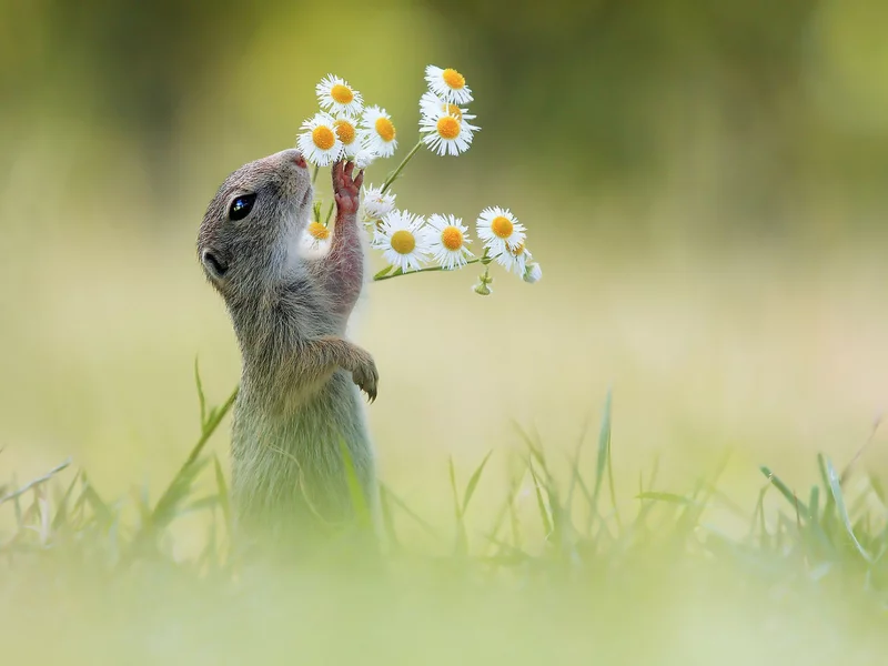 суслик и ромашки, поле, луг, суслик, ромашка, gopher and chamomile, field, meadow, gopher, chamomile, grass, dreen, light, see, nice, wide