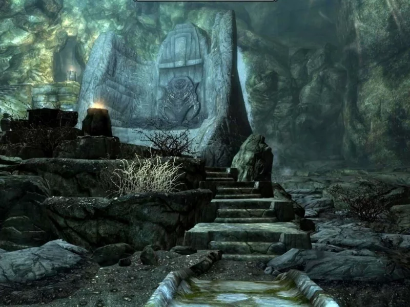 skyrim, стена, крик, подземелье