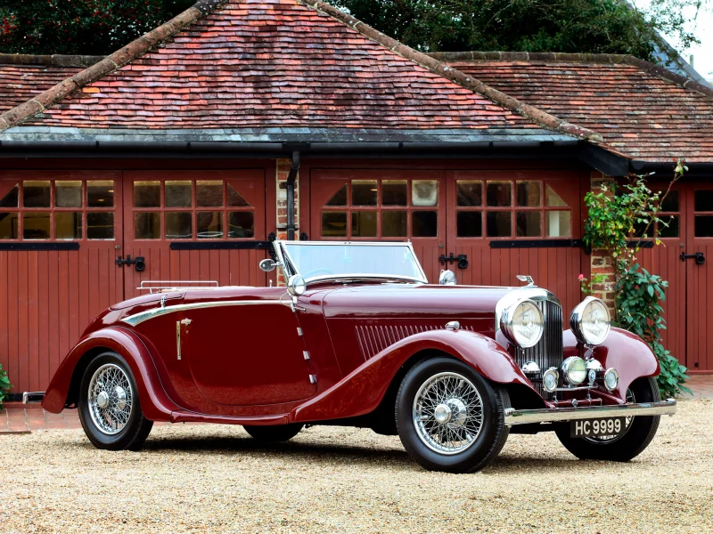 автомобиль, бентли, купе, 1934, bentley, drophead, coupe, vanden plas, retro, luxury, convertible, front, red, park, sun, summer, see, nice, wide