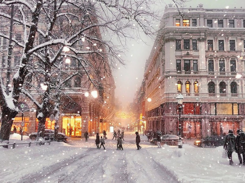 зимний хельсинки, зима, хельсинки, winter, helsinki, snow, road, city, people, ice, light, day, nice, pajunen, wide