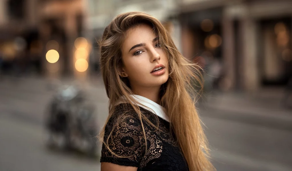девушка, белье, красотка, портрет, крупно, лицо, взгляд