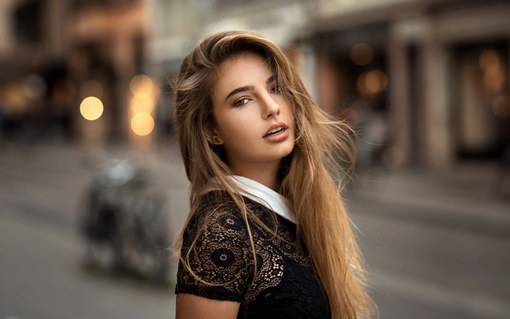 девушка, белье, красотка, портрет, крупно, лицо, взгляд