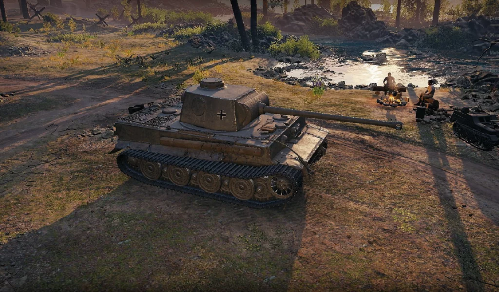 игра, арт, world of tanks, танк, немецкий, tiger 1, рассвет, солдаты, wargaming net