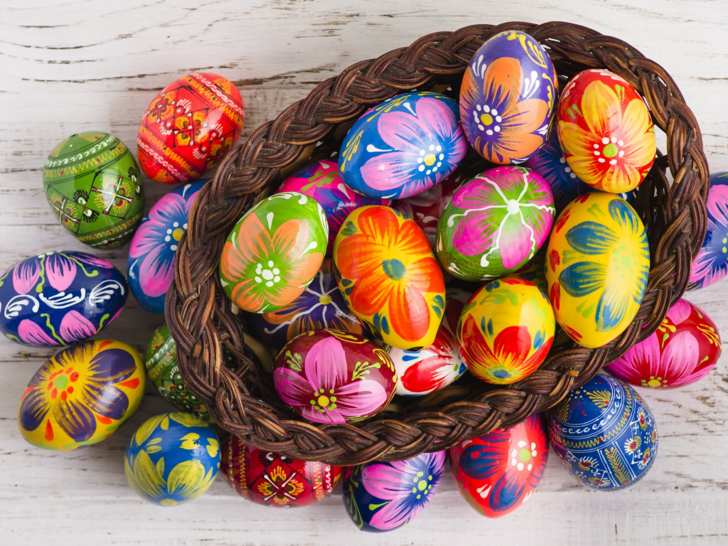 весна, корзина, decoration, colorful, wood, aster, асха, busket, яйца крашеные, appy, spring, eggs