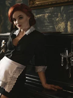 девушка, касплей, грудь, фигура, костюм, красивое тело, макияж, волосы, шикарный взгляд