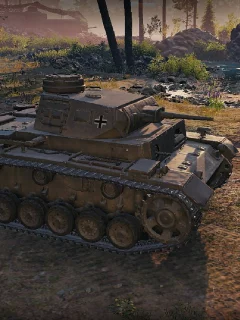 Игра, World of Tanks, танк немецкий, Pz.Kpfw. III Ausf. J, рассвет, солдаты