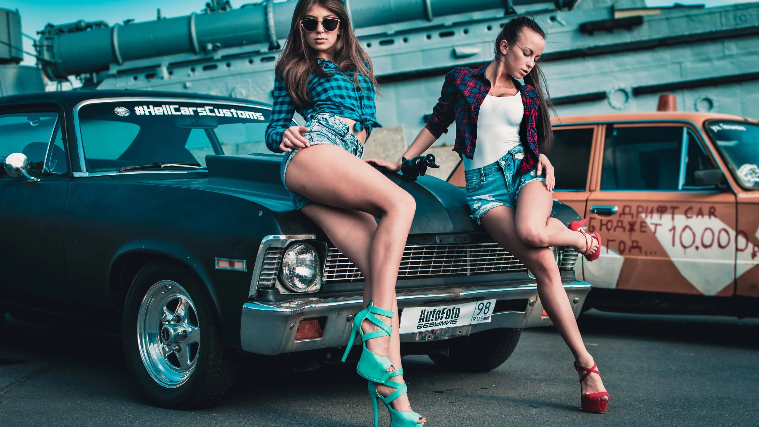 авто, девочки