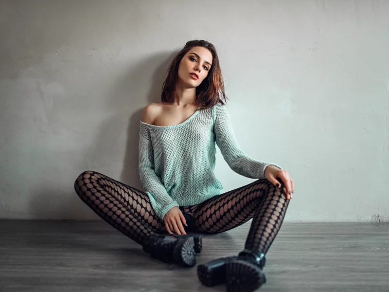 шатенка, sexy, колготки
