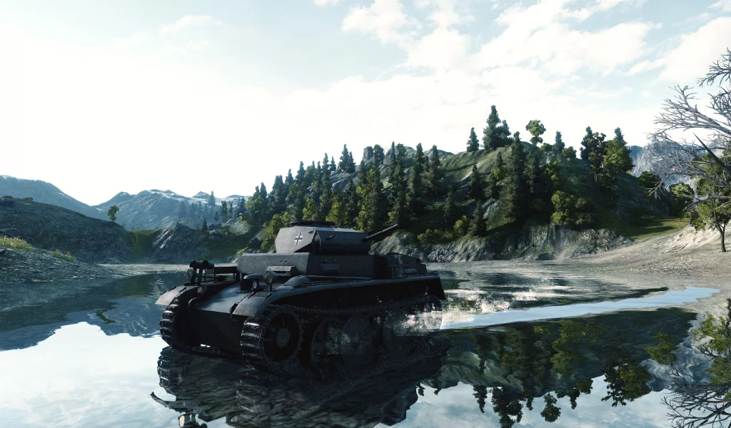 игра, арт, world of tanks, танк, немецкий, pz 1c, вода, wargaming net