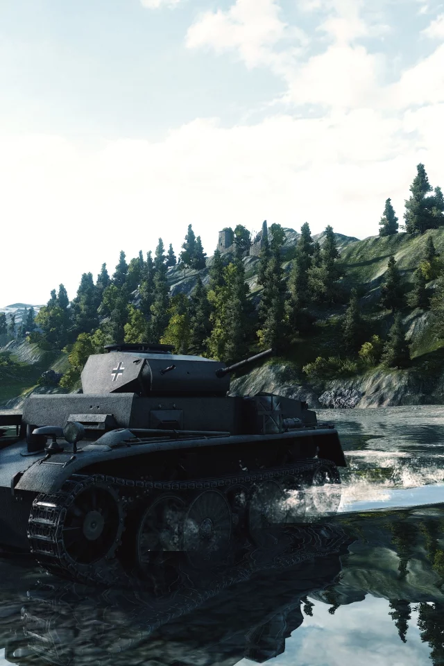 игра, арт, world of tanks, танк, немецкий, pz 1c, вода, wargaming net