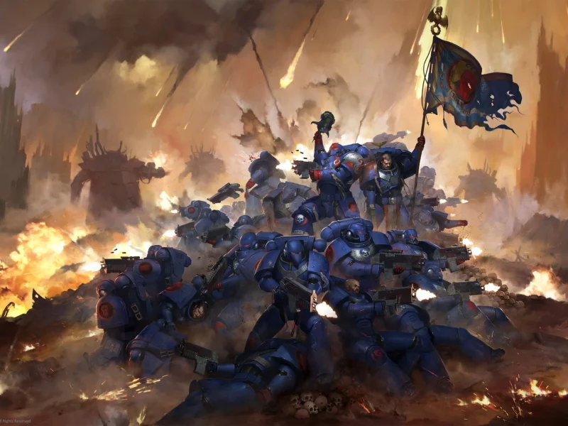 арт, игра, warhammer 40 000, знамя, 30th anniversary воины, воители