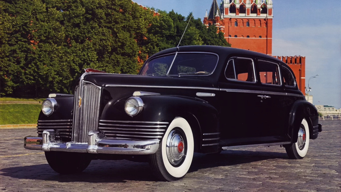 автомобиль, зис, зис110, лимузин, zis, zis110, 110, limousine, r8, 6l, 140, horsepower, front, black, street, kremlin, sun, see, nice, ussr, 1945, wide