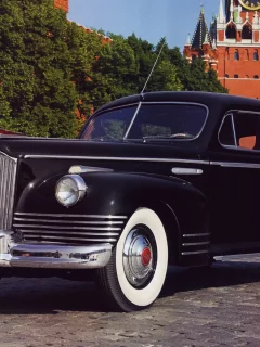 автомобиль, зис, зис110, лимузин, zis, zis110, 110, limousine, r8, 6l, 140, horsepower, front, black, street, kremlin, sun, see, nice, ussr, 1945, wide
