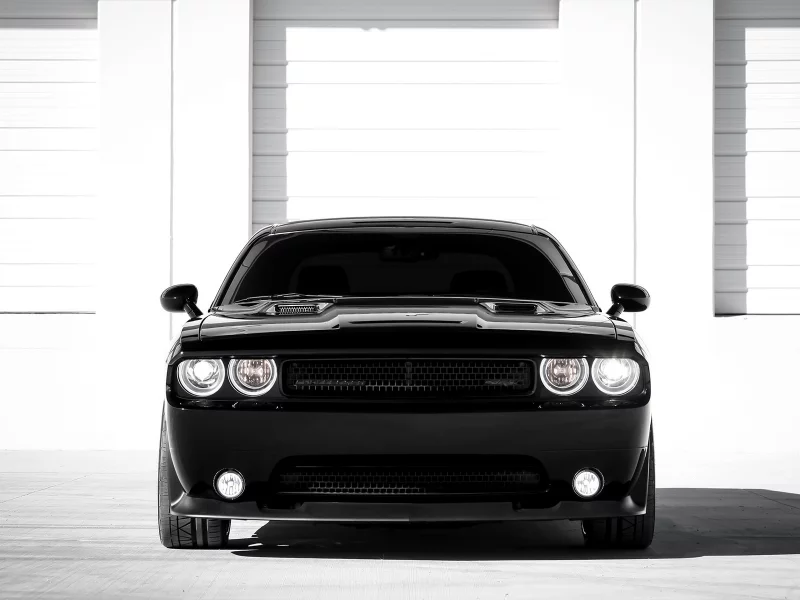 dodge, challenger, srt, черный