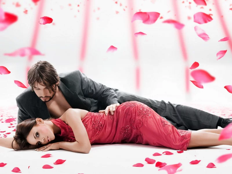 девушка, настроение, роза, лепестки, парень, любовь, пара, girl, rose, petals, guy, love