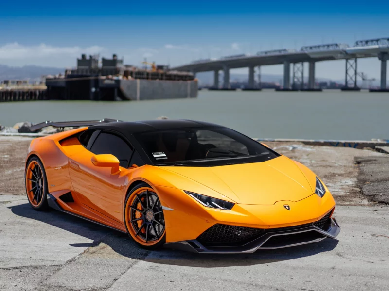 lamborghini, huracan, orange