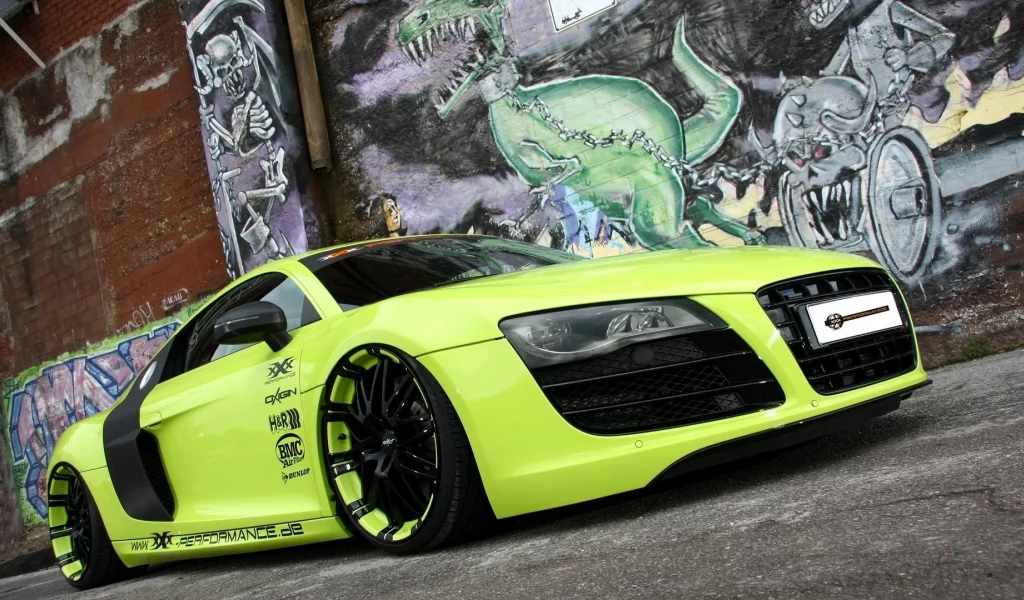 ауди r8, тюнинг, стена графити