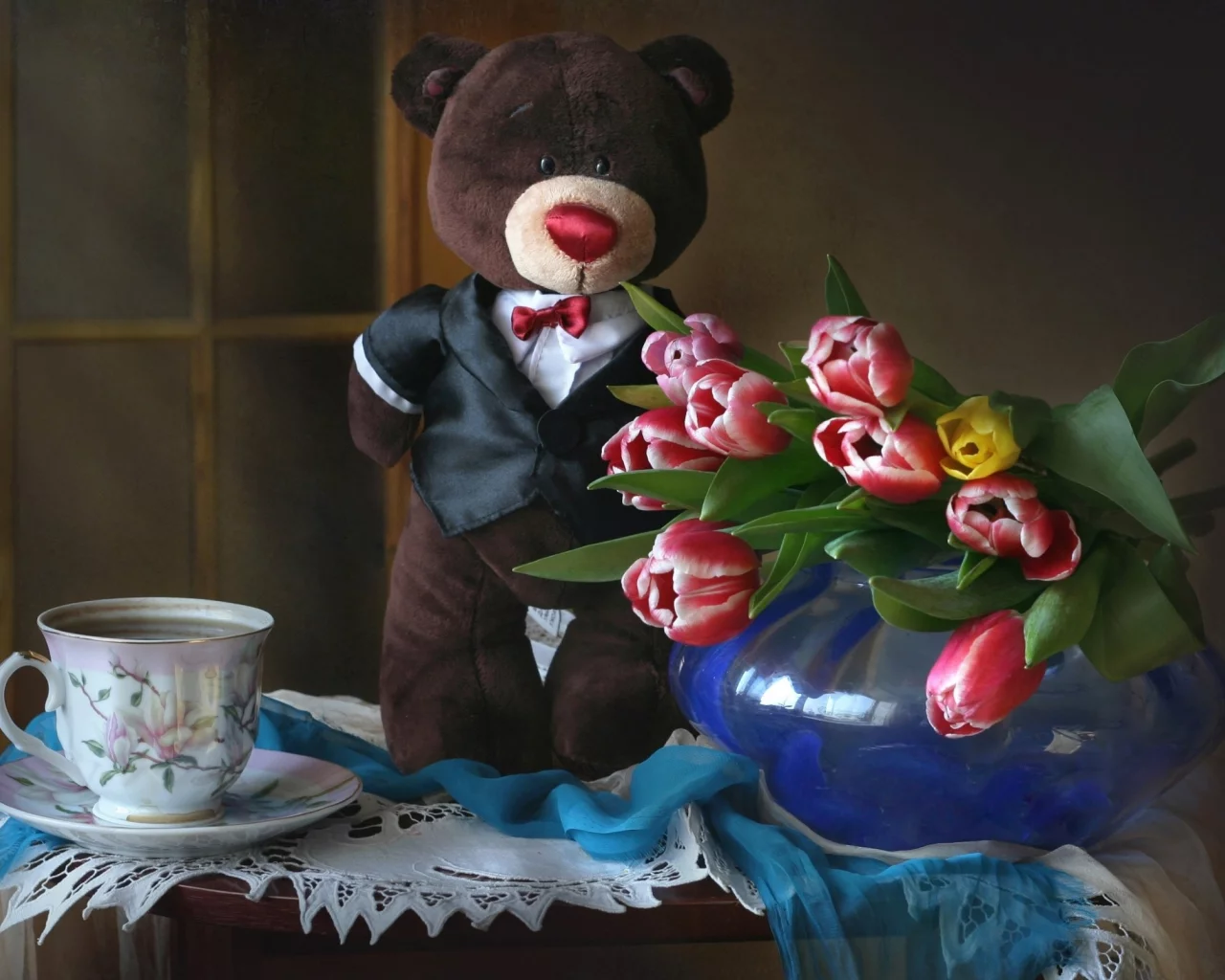 фон, цветы