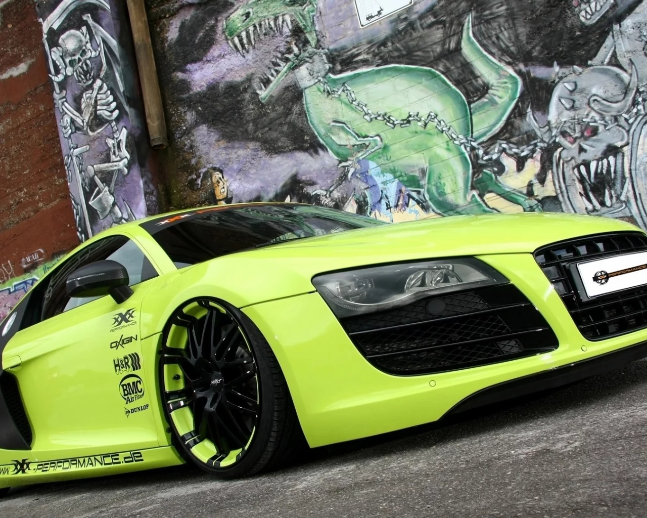 ауди r8, тюнинг, стена графити