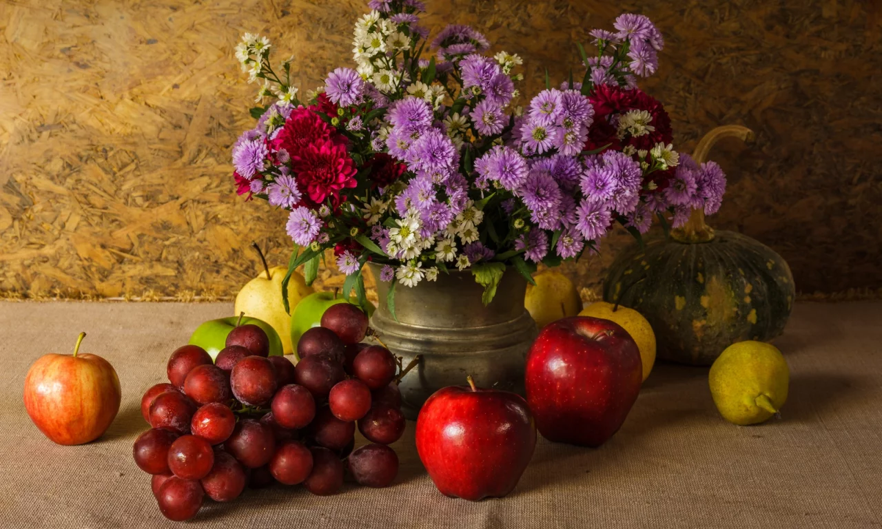 натюрморт, виноград