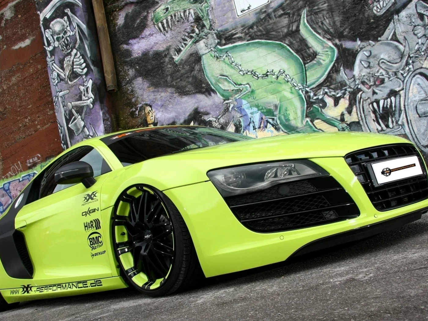 ауди r8, тюнинг, стена графити