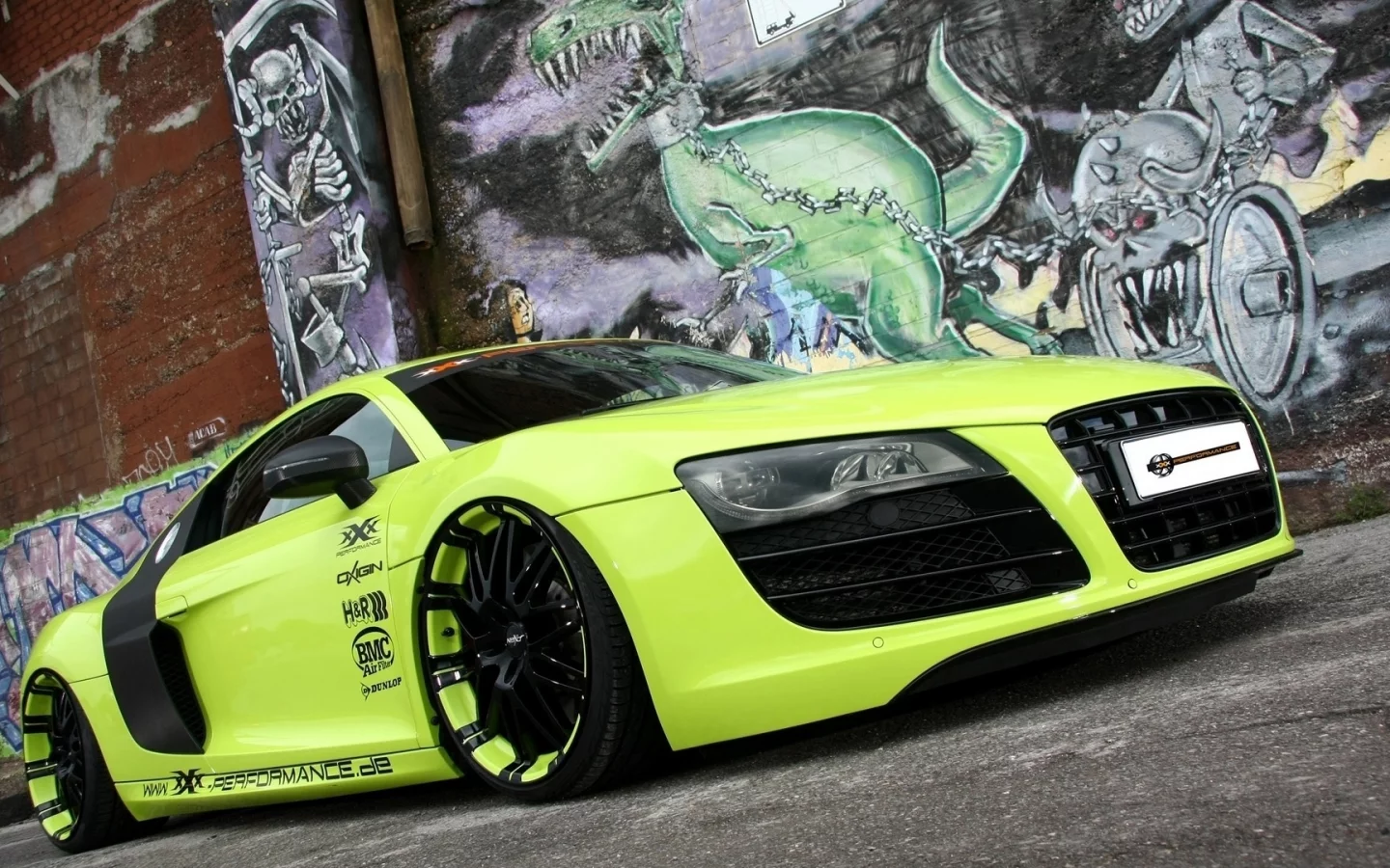 ауди r8, тюнинг, стена графити