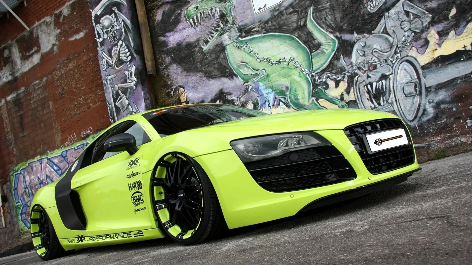 ауди r8, тюнинг, стена графити