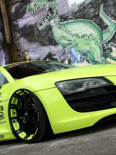 ауди r8, тюнинг, стена графити