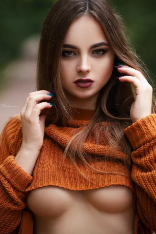 девушка, модель, стройная, милая, милашка, красивая, шатенка, грудь